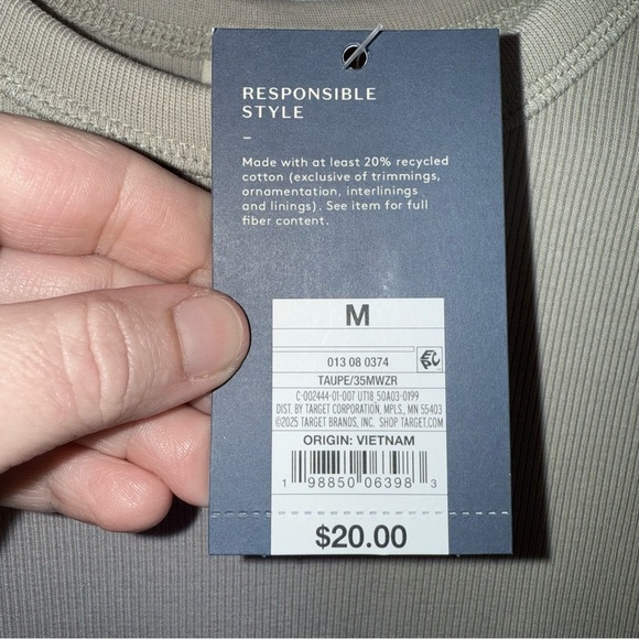 Universal Thread Halter Ribbed Tan Casual Dress Size Medium - Picture 7 of 9